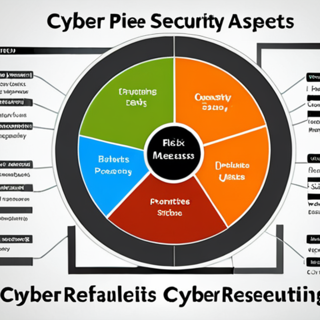 ** A pie chart visualizing the breakdown of cyber security preparation aspects: Risk Assessment, Emergency Plan, Employee Training, Technical Measures, and Regular Updates, each a slice representing its importance. Illustrate this in a modern, infographic style suitable for business presentations.

**
