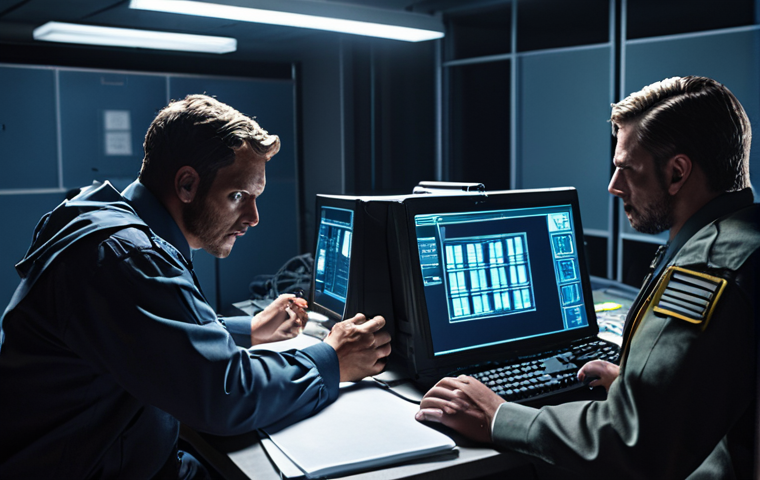 **A crisis communication team during a cyberattack simulation, focusing on collaboration and clear information sharing. Dramatic lighting, tense atmosphere.**