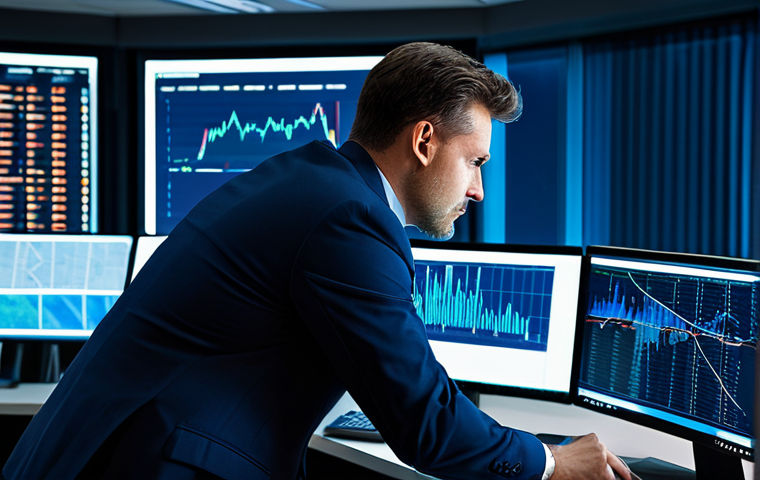 A focused male cybersecurity analyst in a sharp, dark blue professional business suit, looking intently at multiple large screens displaying complex network graphs and real-time threat intelligence data. The modern, dimly lit security operations center (SOC) environment features sleek workstations and subtle glowing digital lines representing data flow in the background. The atmosphere is serious and high-stakes, emphasizing vigilance against cyber threats. The subject has perfect anatomy, correct proportions, and a natural pose. Well-formed hands, proper finger count. Fully clothed, appropriate attire, professional dress, safe for work, appropriate content, professional, high-quality, ultra-detailed.