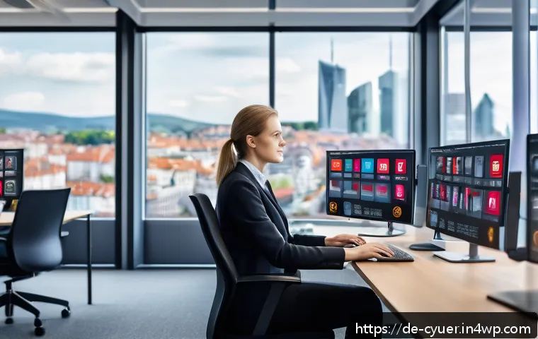 사이버 공격의 경제적 영향 분석 - A modern small-to-medium sized German office environment showing diverse employees in business casua...